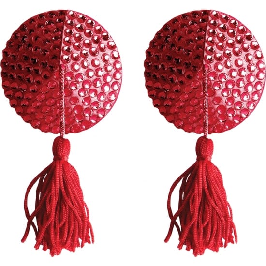CUBRE PEZONES CIRCULO ROJO STRASS