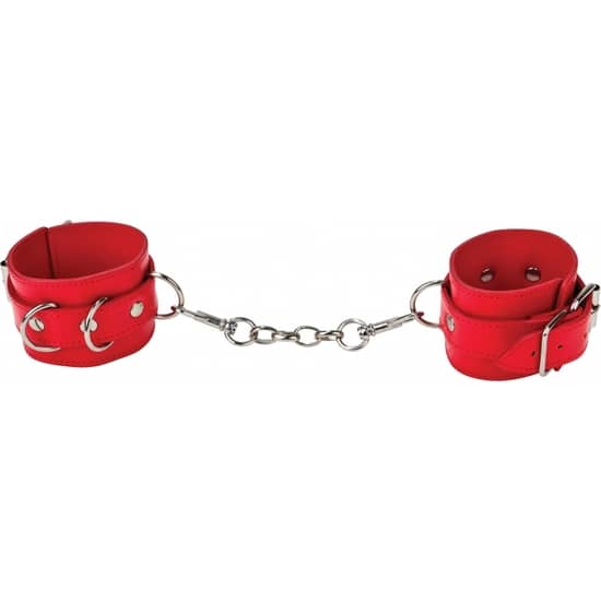 OUCH ESPOSAS DE CUERO PARA PIES O MANOS ROJO - Imagen 3